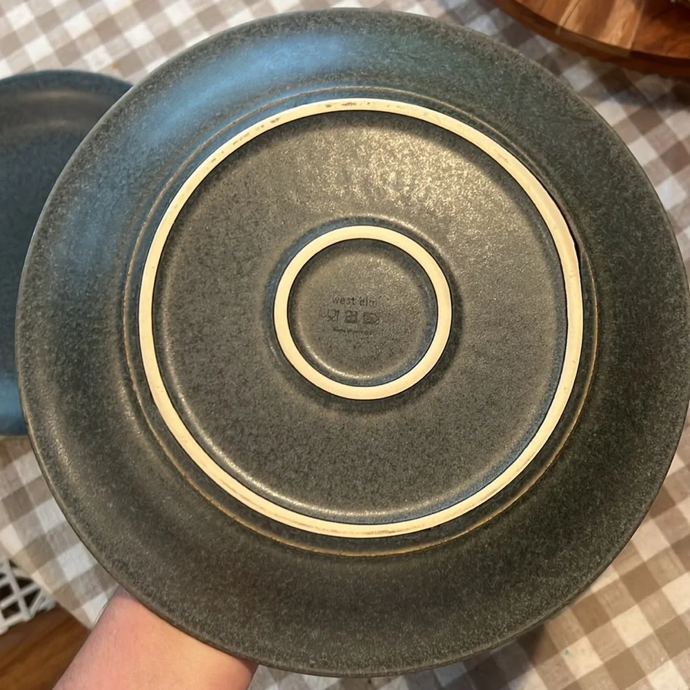 West Elm Charcoal Gray 10 1/2” Modern Stoneware Dinner Plates